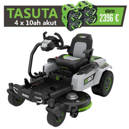 Nullpöörderaadiusega rooliga juhitav akumurutraktor EGO ZT4201E-S
